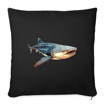 Requin-baleine - Housse de coussin décorative 45 x 45 cm - noir - Devant