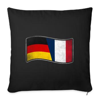 Frankreich Design für stolze Deutsch-Franzosen - Sofakissenbezug 45 x 45 cm - Schwarz - Vorne