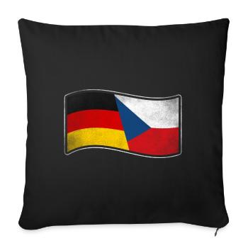 Tschechien Design für stolze Deutsch-Tschechen - Sofakissenbezug 45 x 45 cm - Schwarz - Vorne