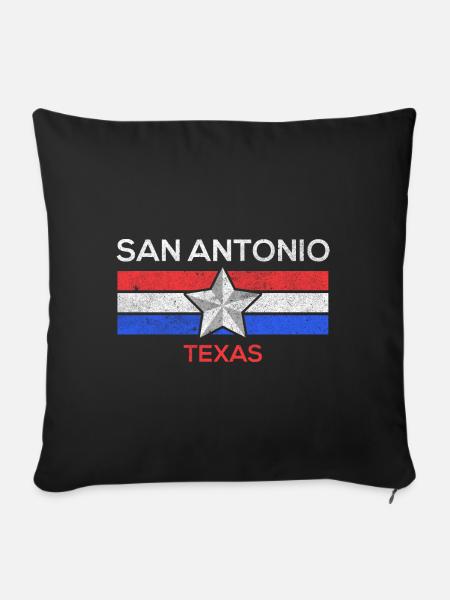 San-Antonio-Flaggenentwurf für stolze - Sofakissenbezug 45 x 45 cm - Schwarz