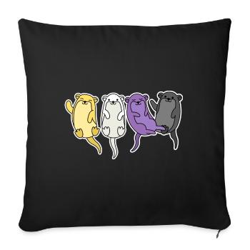 Nichtbinäres Flaggenotter-Design für stolze Enbys - Sofakissenbezug 45 x 45 cm - Schwarz - Vorne