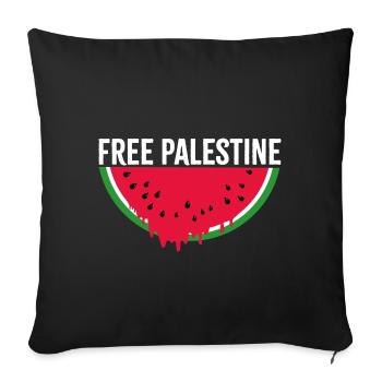 Libérez le melon sanglant de Palestine - Housse de coussin décorative 45 x 45 cm - noir - Devant