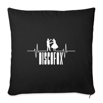 Discofox Herzschlag Tanzen Puls - Sofakissenbezug 45 x 45 cm - Schwarz - Vorne