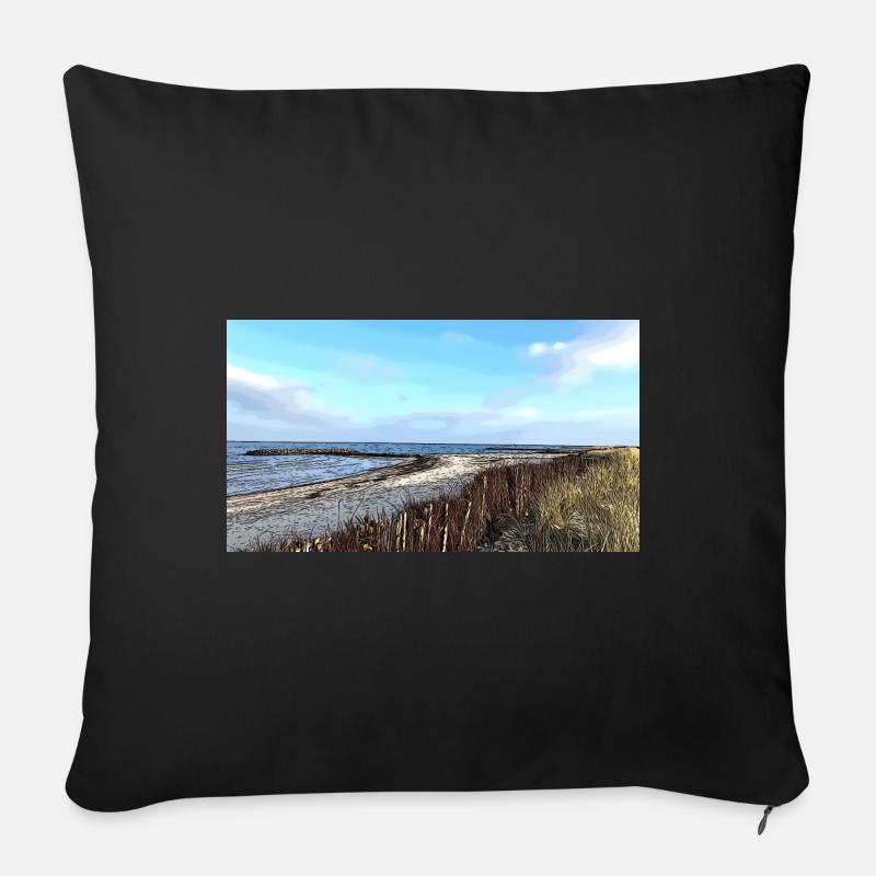 North Sea - Sofa pillowcase 17,3'' x 17,3'' (45 x 45 cm) - black