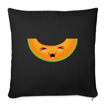 Kawaii melon de miel - Housse de coussin décorative 45 x 45 cm - noir - Devant