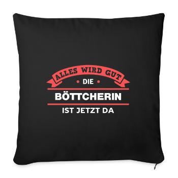 Böttcherin Design für stolze Handwerker - Sofakissenbezug 45 x 45 cm - Schwarz - Vorne