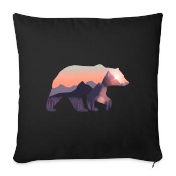 Bear - Sofa pillowcase 17,3'' x 17,3'' (45 x 45 cm) - black - Front