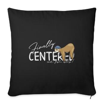 Finally in My Midst Zen Yoga Sloth - Sofa pillowcase 17,3'' x 17,3'' (45 x 45 cm) - black - Front