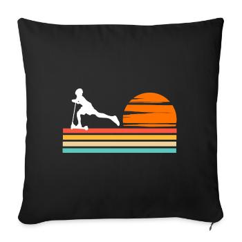 Scootering Coucher de soleil - Housse de coussin décorative 45 x 45 cm - noir - Devant