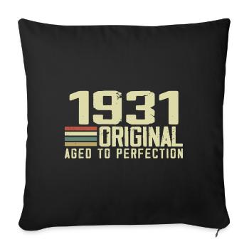 Born in 1931 - Vintage 1931 - 93rd Retro Birthday - Sofa pillowcase 17,3'' x 17,3'' (45 x 45 cm) - black - Front