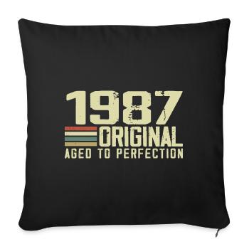 Born in 1987 - Vintage 1987 - 37th Retro Anniversary - Sofa pillowcase 17,3'' x 17,3'' (45 x 45 cm) - black - Front
