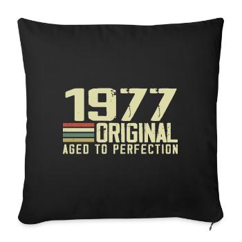 Né en 1977 - Vintage 1977 - 47e Anniversaire Rétro - Housse de coussin décorative 45 x 45 cm - noir - Devant