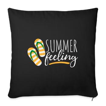 Summer feeling - Summer - Sun - Holiday - Sofa pillowcase 17,3'' x 17,3'' (45 x 45 cm) - black - Front