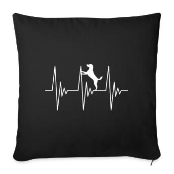 Dog heartbeat love knows - Sofa pillowcase 17,3'' x 17,3'' (45 x 45 cm) - black - Front