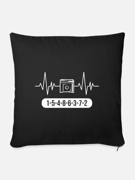 V8 Herzschlag Design für Achtzylinder Autofans - Sofakissenbezug 45 x 45 cm - Schwarz