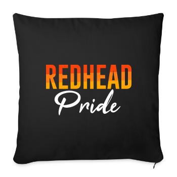 Redhead Pride Ginger Red Head Red Hair Irish - Sofa pillowcase 17,3'' x 17,3'' (45 x 45 cm) - black - Front