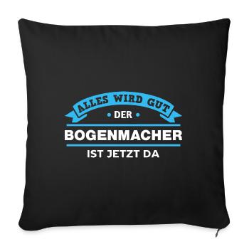 Bogenmacher Design für stolze Handwerker - Sofakissenbezug 45 x 45 cm - Schwarz - Vorne