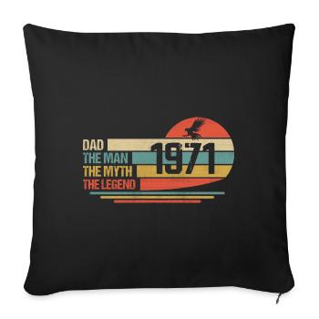 Bester Vater der Welt seit 1971 Vatertag - Sofakissenbezug 45 x 45 cm - Schwarz - Vorne