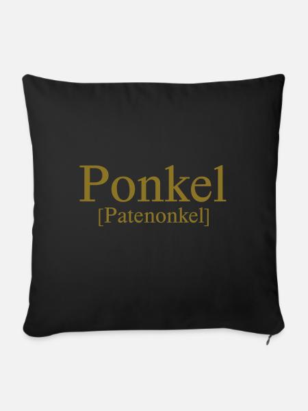 Ponkel- cooler Patenonkel - Sofakissenbezug 45 x 45 cm - Schwarz