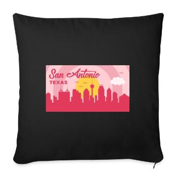 San Antonio Texas Skyline Design for Proud San - Sofa pillowcase 17,3'' x 17,3'' (45 x 45 cm) - black - Front