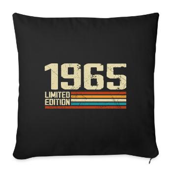 Vintage 1965 Anniversaire Rétro - Né en 1965 - Housse de coussin décorative 45 x 45 cm - noir - Devant