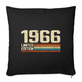 Vintage 1966 Retro Birthday - Born in 1966 - Sofa pillowcase 17,3'' x 17,3'' (45 x 45 cm) - black - Front