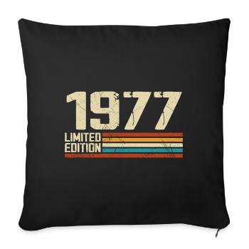 Vintage 1977 Retro Birthday - Born in 1977 - Sofa pillowcase 17,3'' x 17,3'' (45 x 45 cm) - black - Front