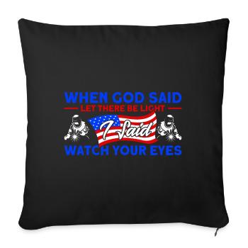 Soudeur SOUDEUR USA Cadeau patriotique - Housse de coussin décorative 45 x 45 cm - noir - Devant