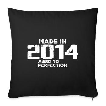 Jahrgang 2014 Retro Jubiläumsgeschenk 2014 - Sofakissenbezug 45 x 45 cm - Schwarz - Vorne