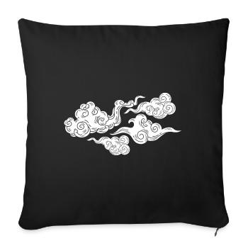 Nuages japonais Vent Japon météo asiatique - Housse de coussin décorative 45 x 45 cm - noir - Devant