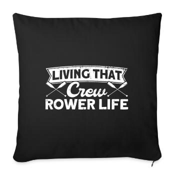 Équipe d’aviron Rameur Rameur Cadeau - Housse de coussin décorative 45 x 45 cm - noir - Devant
