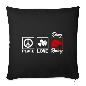 Cadeau de course de voitures de course de dragsters - Housse de coussin décorative 45 x 45 cm - noir - Devant