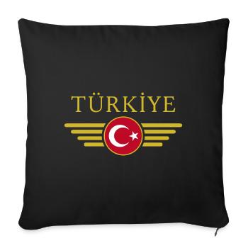 J’aime la dinde, T-shirt design de style élégance - Housse de coussin décorative 45 x 45 cm - noir - Devant