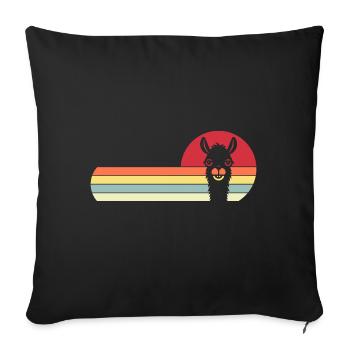 Alpaga Drôle d’amoureux des animaux Alpagas - Housse de coussin décorative 45 x 45 cm - noir - Devant