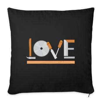 Outils de travail du bois Love Design pour - Housse de coussin décorative 45 x 45 cm - noir - Devant