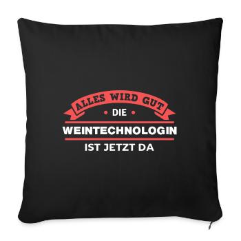 Weintechnologin Design für stolze Handwerker - Sofakissenbezug 45 x 45 cm - Schwarz - Vorne