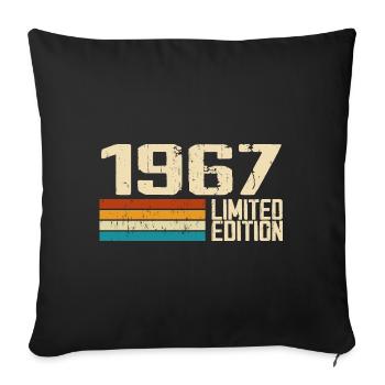 Born in 1967 - Vintage 1967 Retro Birthday - Sofa pillowcase 17,3'' x 17,3'' (45 x 45 cm) - black - Front