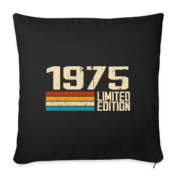 Born in 1975 - Vintage 1975 Retro Anniversary - Sofa pillowcase 17,3'' x 17,3'' (45 x 45 cm) - black - Front