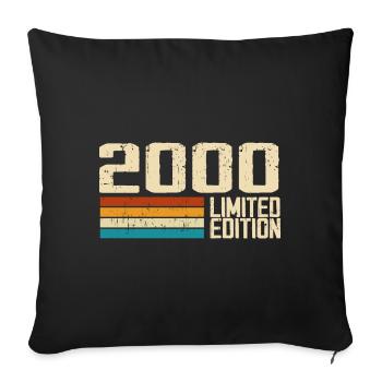 Born in 2000 - Vintage 2000 Retro Birthday - Sofa pillowcase 17,3'' x 17,3'' (45 x 45 cm) - black - Front