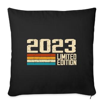 Born in 2023 - Vintage 2023 Retro Anniversary - Sofa pillowcase 17,3'' x 17,3'' (45 x 45 cm) - black - Front