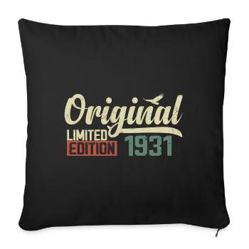 Né en 1931 Vintage Anniversaire Rétro 1931 Cadeau - Housse de coussin décorative 45 x 45 cm - noir - Devant