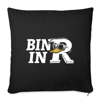 Bin in Rente - Ente Cartoon - Rentner - Sofakissenbezug 45 x 45 cm - Schwarz - Vorne
