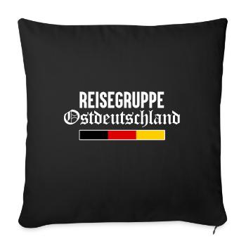 Reisegruppe Ostdeutschland DDR Ossi Osten - Sofakissenbezug 45 x 45 cm - Schwarz - Vorne