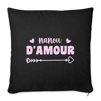 nanou d'amour - Housse de coussin décorative 45 x 45 cm - noir - Devant