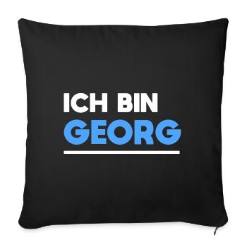 Georg Name Spruch für stolze Georgs - Sofakissenbezug 45 x 45 cm - Schwarz - Vorne
