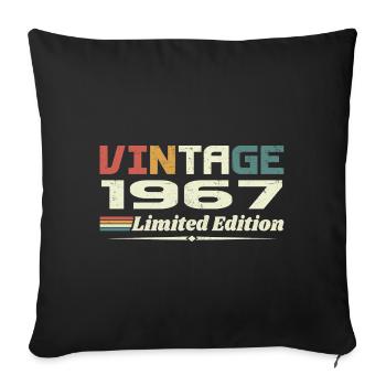 Vintage 1967 Gift 1967 Birthday 1967 Retro - Sofa pillowcase 17,3'' x 17,3'' (45 x 45 cm) - black - Front