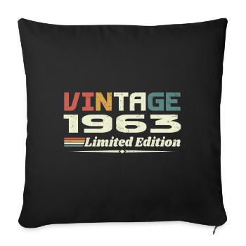 Vintage 1963 Gift 1963 Birthday 1963 Retro - Sofa pillowcase 17,3'' x 17,3'' (45 x 45 cm) - black - Front
