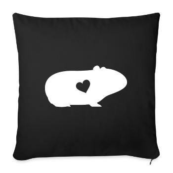 Cochon d'Inde Rongeur Cochon d'Inde - Housse de coussin décorative 45 x 45 cm - noir - Devant