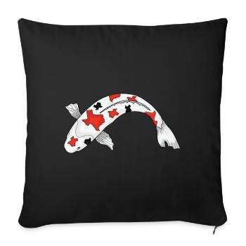 Sanke Koi-Fischdesign für Koi-Teich-Besitzer - Sofakissenbezug 45 x 45 cm - Schwarz - Vorne