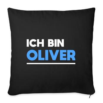 Oliver Name Spruch für stolze Oliver - Sofakissenbezug 45 x 45 cm - Schwarz - Vorne
